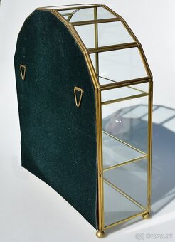 Vintage elegantná sklenená vitrínka so zrkadlom z Anglicka - 7