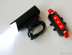 LED svetla na bicykel predné + zadné, 7 režimov, micro USB - 7