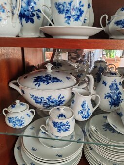 Retro porcelán modrá ruža Bohemia - 7