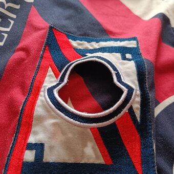 Rare moncler tričko s potlačou s prímesou hodvábu M - 7
