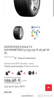 Nová letná sada 215/50 R18 GoodYear - 7