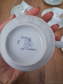 Porcelánová kávová sada - šálky + podšálky - 7