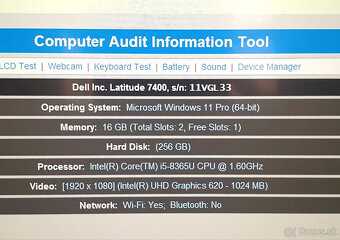 Dell Latitude 7400 14" DOTYKOVÝ displej / i5 / 16 GB / 256 - 7