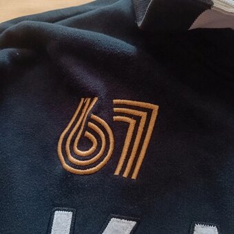 Vintage Kappa čierna mikina na zips retro XL - 7