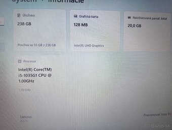predám Lenovo V15-IIL / Intel core i5 / 20gb ram / WIN 11 - 7