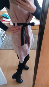 Teplá dámska vesta s opaskom S-M - 7