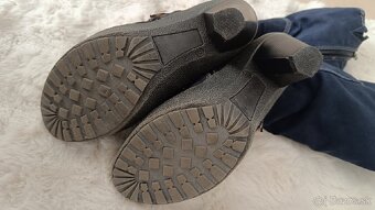 Vysoké zimné čižmy topánky po kolena 37 zateplené - 7