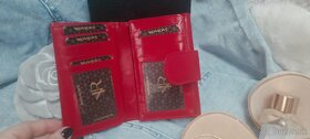 Dámska červená KOŽENÁ peňaženka - 7