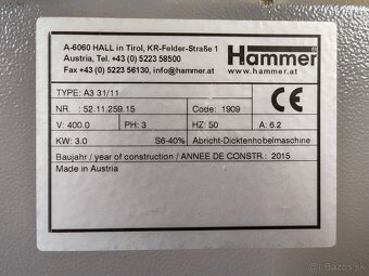 Predám kombinovanú hobľovačku Hammer A3-31/11 - 7