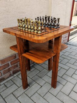 Šachový stolík s kovovým šachom - 7