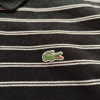 Lacoste čierna polokošeľa s krátkym rukávom pruhovaná M/L - 7