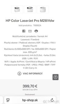 Multifunkcna laserova tlaciaren HP Color LaserJet - 7