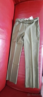 Mango elegantné zelené nohavice - 7