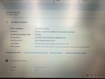 Notebook HP ProBook 4330s, i3 , SSD 256 GB ,8 G RAM, Win 11 - 7