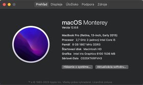 Apple Macbook Pro 13" Retina 2015-nízky počet cyklov batérie - 7