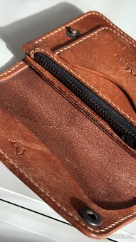 Peňaženka ručne vyrobená z teľacej kože vysokého stupňa - 7