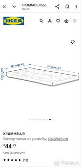 Detská postieľka IKEA GULLIVER+ matrac IKEA KRUMMELUR - 7