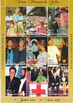 Poštové známky, filatelia: Anglicko, Lady Diana, aršťky - 7