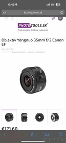 Canon 6D s objektívom lens EF 35mm 1:2 YONGNUO - 7