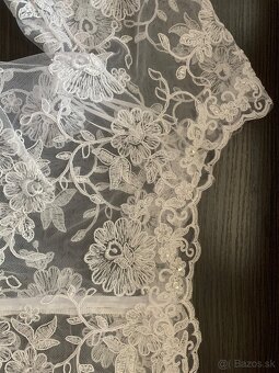 Biele svadobné transparentné bolero - 7