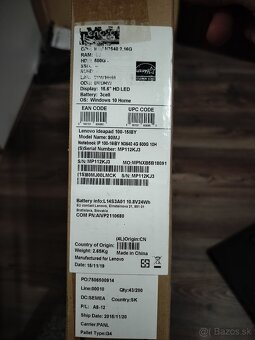 Predám Lenovo Ideapad 100-15IBY 15.6" Black 500gb Hdd - 7