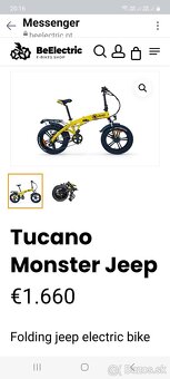 Predám alebo Vymením Elektrobicykel Tucano Monster JEEP, 36V - 7