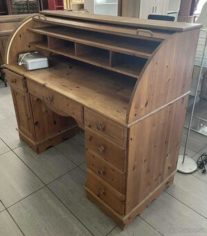 pisaci stolik, roletka, drevo, v 115 cm, s 138 cm, h 60 cm - 7