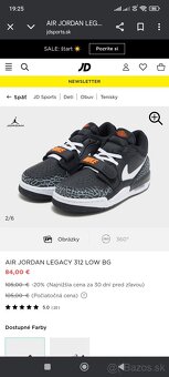Predám tenisky AIR JORDAN legacy 312 LOW veľkosť 40 - 7