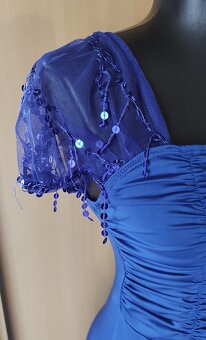 dlhé modre šaty S - 7