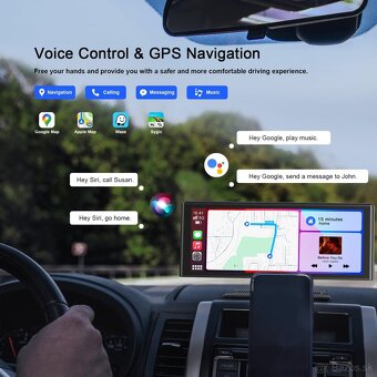 Bezdrôtová CarPlay a Android Auto obrazovka s cúvacou kamero - 7