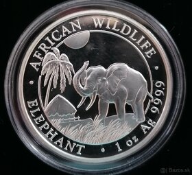 Strieborné investičné mince Somali Elephant zľava - 7