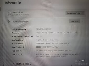 Notebook tablet 2v1 HP Pavilion x2 - 7