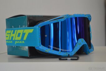 Predám SHOT ENDURO ATV MX SX prilba okuliare modrá žltá - 7