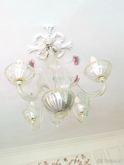 Výnimočný Murano luster – 4-ramenný, ručne fúkané sklo, 24 k - 7