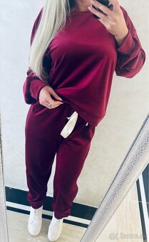 Damska talianska velurova suprava bordo - 7