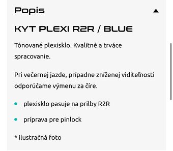 Plexi na prilbu KYT R2R blue - 7