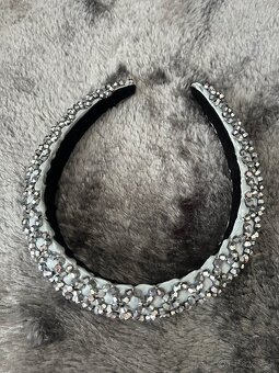 Štrasová a perličková čelenka - 7