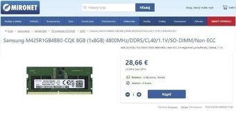 MICRON 16GB DDR5 a Samsung 8GB DDR5 SoDimm - Nové - 7