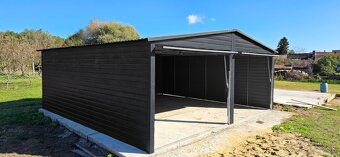 Plechová garáž 6x5m drevodekor - 7