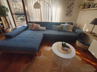 Rohová sedacia súprava - modrá farba - 7