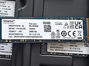 Kingston 1TB, 512GB Micron, Intel 2TB zaruka 02/ 2029 - 7