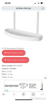 Ikea Asker lista 124cm a 67,5cm dlhá/ 2xpolica/1xdrziak - 7
