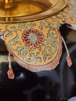 Starožitná stolní lampa s erbem a putti - 7