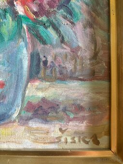 2 Obrazy Štefan Šiška staré oleje na plátně 57x37, 35x45 - 7