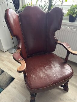 Artifort vintage kožená stolička – originál z 60.–70. rokov, - 7