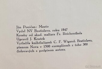 Vzácna kniha – Ján Poničan: MESTO (1947) s podpisom autora - 7