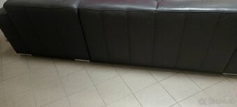 Kožená POLOROSKLADACIA sedacia súprava -TOP, ako NOVÁ - 7