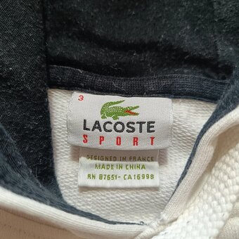 Lacoste biela mikina s kapucňou s veľkým logom S/M - 7