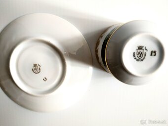 Kávovy servis porcelán - 6+4 šálky + podšálky Stržná - 7
