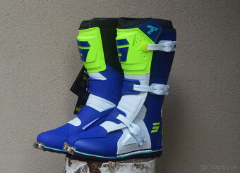 SHOT topánky boty MX čižmy, modro žlté fluo - 7